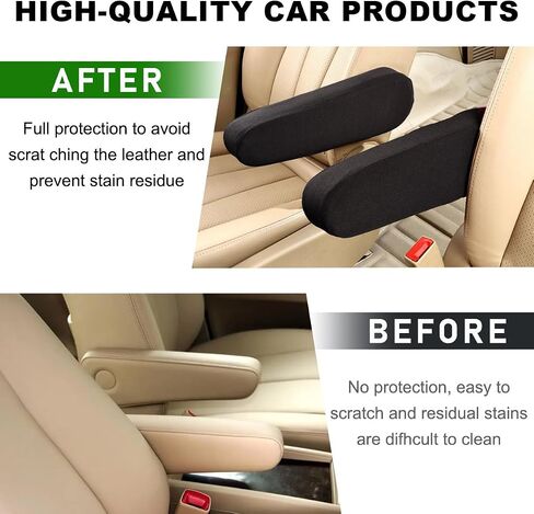2 PCS Car Front Seat Armrest Covers, Comfortable Front Seat Armrest Protectors, Protective Arm Rest Pair Replacement Fit for Trucks, SUVs, and Vans, Car Accessories (Black) in Saudi Arabia
