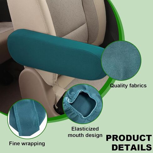 2 PCS Car Front Seat Armrest Covers, Comfortable Front Seat Armrest Protectors, Protective Arm Rest Pair Replacement Fit for Trucks, SUVs, and Vans, Car Accessories (Black) in Saudi Arabia