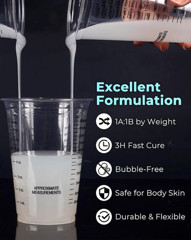 Nicpro 92OZ Silicone Mold Making Kit, Super Elastic Liquid Silicone Rubber for Mold Making, Fast Cure Translucent Platinum Silicone with 12 Mica Powder for Casting Resin Mold,Silicone Mold,Food Mold in Saudi Arabia