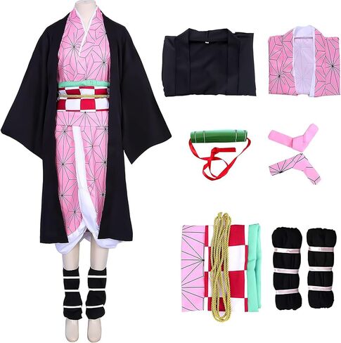 Nezukoo Shinobu Cosplay Tanjiro Costume Cosplay Zenitsuu Kimono Cosplay Outfit Halloween in Saudi Arabia