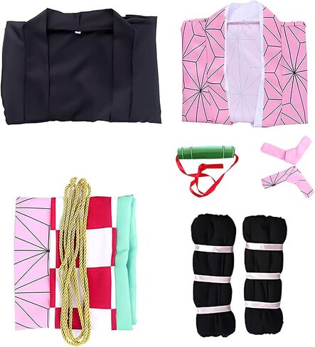 Nezukoo Shinobu Cosplay Tanjiro Costume Cosplay Zenitsuu Kimono Cosplay Outfit Halloween in Saudi Arabia