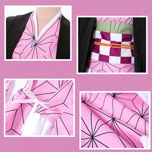 Nezukoo Shinobu Cosplay Tanjiro Costume Cosplay Zenitsuu Kimono Cosplay Outfit Halloween in Saudi Arabia