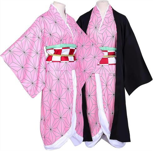 Nezukoo Shinobu Cosplay Tanjiro Costume Cosplay Zenitsuu Kimono Cosplay Outfit Halloween in Saudi Arabia