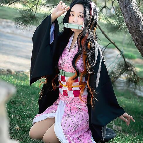 Nezukoo Shinobu Cosplay Tanjiro Costume Cosplay Zenitsuu Kimono Cosplay Outfit Halloween in Saudi Arabia
