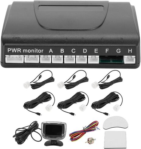 Auto Vehicle Reverse Backup Radar System LCD Distance Display Reverse Parking Sensors Distance Detection 6 Parking Sensors Gray in Saudi Arabia