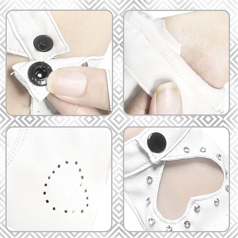 1 Pair of Half Finger Dance Gloves PU Leather Gloves Heart Cutout Shiny Punk Fingerless Gloves for Halloween Costume Dress Up in Kuwait