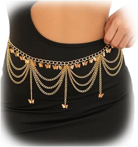 Summer Beach Tassel Waist Chain Belt Bikini Muti-layered Waist Chains Jewelry Sexy Belly Body Chain Dress Outfit Waist Belt Summer Body Jewelry for Women in Kuwait