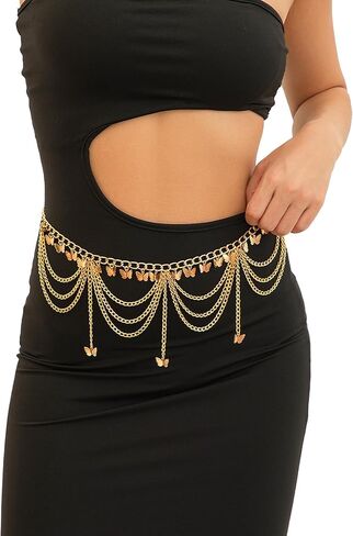 Summer Beach Tassel Waist Chain Belt Bikini Muti-layered Waist Chains Jewelry Sexy Belly Body Chain Dress Outfit Waist Belt Summer Body Jewelry for Women in Kuwait