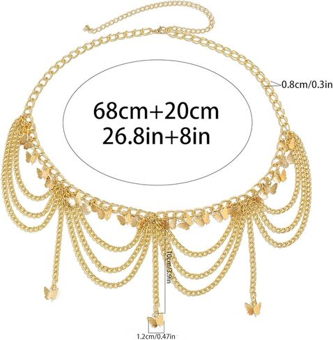 Summer Beach Tassel Waist Chain Belt Bikini Muti-layered Waist Chains Jewelry Sexy Belly Body Chain Dress Outfit Waist Belt Summer Body Jewelry for Women in Kuwait