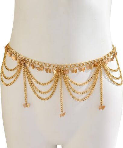 Summer Beach Tassel Waist Chain Belt Bikini Muti-layered Waist Chains Jewelry Sexy Belly Body Chain Dress Outfit Waist Belt Summer Body Jewelry for Women in Kuwait