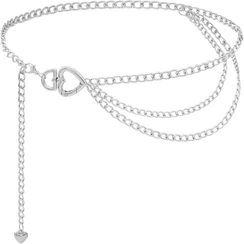 Multilayer Waist Chain Metal Chain Belt Belly Link for Dresses Jeans in Kuwait