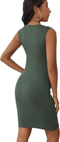 Verdusa Women's Maternity Twist Front Sleeveless Bodycon Tank Pencil Dress in Saudi Arabia
