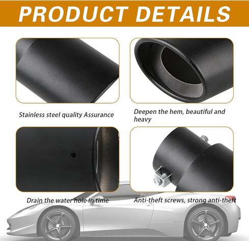 1 PC Car Exhaust Tips, Dual Outlet Bending Muffler Exhaust, Stainless Steel High Temperature Resistant Tail Pipe Muffler Tip, Universal Car Modification Accessories (Multicolor) in Saudi Arabia