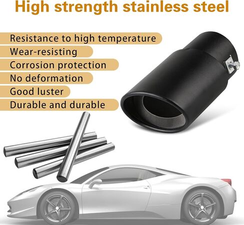 1 PC Car Exhaust Tips, Dual Outlet Bending Muffler Exhaust, Stainless Steel High Temperature Resistant Tail Pipe Muffler Tip, Universal Car Modification Accessories (Multicolor) in Saudi Arabia