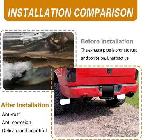 1 PC Car Exhaust Tips, Dual Outlet Bending Muffler Exhaust, Stainless Steel High Temperature Resistant Tail Pipe Muffler Tip, Universal Car Modification Accessories (Multicolor) in Saudi Arabia