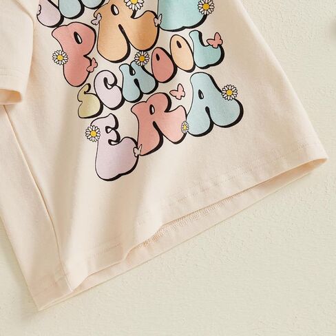 First Day of Preschool Shirt Kids Girls Back to School T-Shirt Letter Print in My Preschool Era Short Short Tops Tee in Kuwait