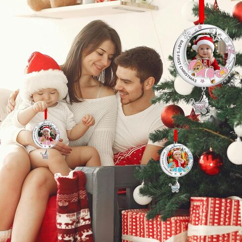 زينة عيد الميلاد الأولى للأطفال 2024 فتاة - زينة إطار صورة عيد الميلاد الأولى الخاصة بي، زينة صور عيد الميلاد الشخصية - هدايا تذكارية لحديثي الولادة لعيد الميلاد الأول للطفل in Kuwait