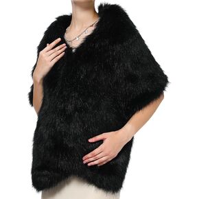sy soul young Women's Faux Fur Shawl Wrap Collar Scarf for Bridal Wedding Evening Party Winter Shrug