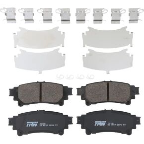 TRW Pro TRC1391 Disc Brake Pad Set For Toyota Highlander 2014-2019, Rear, And Other Applications