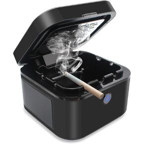 FUKANG Smokeless Ashtray, Multifunctional Smoke Ashtray with USB Rechargeable, HEPA Filter Reduce Smoke for Home,Office(White)