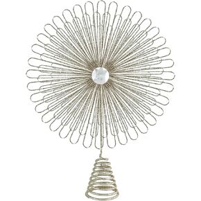 Ornativity Flower Sunburst Tree Topper - Christmas Glitter Xmas Holiday Decor Jewel Starburst Trees Top Toppers Decoration 12"
