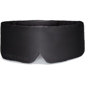 Dore & Rose Deep Sleep Mask Light Blocking, 23 Momme Mulberry Silk Eye Mask, Ultra Soft, Adjustable - Travel Sleeping Mask for Men & Women - Dark Blue