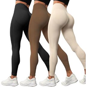 3 Piece Seamless Leggings for Women High Waist Workout Butt Liftings Athletic Leggings Gym Yoga Pant ﻿ ﻿