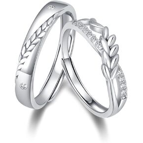 Sterling Silver Couple Ring Adjustable Personalized Sets for Men and Women Wedding Ring Original Design