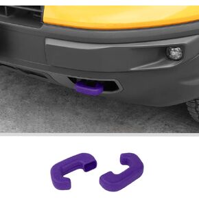 JWWY Front Bumper Tow Hook Cover Tow Trailer Hitch Receiver Cover Towing Hitch Rubber Sleeve Protector Cover Trim Fit for 2021-2024+ Ford Bronco Sport Exterior Accessories Orange 2PCS