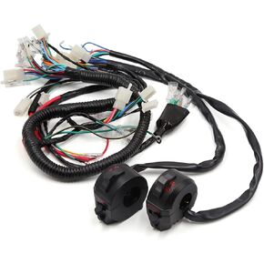 uxcell Motorcycle Electrical Main Wire Harness w Right Left Handlebar Switch Kit for CB125