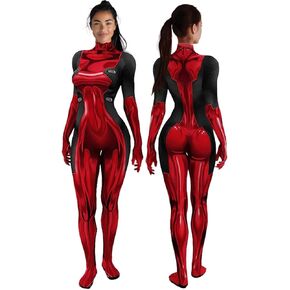 Ladypool Costume Jumpsuit for Women Halloween Superhero Bodysuit Spandex Zentai Suit 3D Print