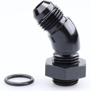90 Degree -8 AN Male to -6 ORB O-Ring Port Full Flow Fitting Adapter Aluminum Black in Kuwait