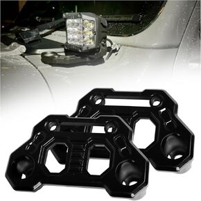 2 Pcs Light Mounting Brackets, Hood Cowl Mount Brackets Compatible with Jeep Wrangler JL/JLU 2018-2023 and Gladiator JT 2020-2023
