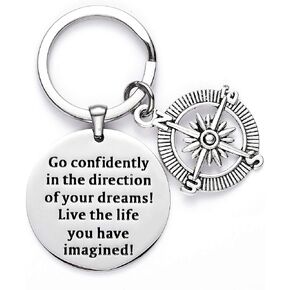 LParkin Graduation Keychains 2023 2024 Graduate Students Go Confidently in The Direction of Your Dreams Keychain College Senior Junior High Middle School