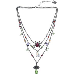 Betsey Johnson Womens Witchy Hat Charm Layered Necklace
