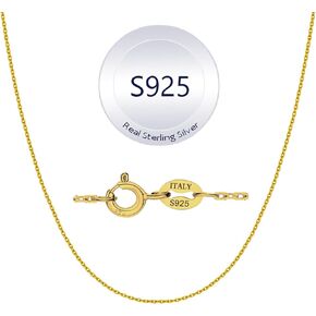 925 Sterling Silver Chain Necklace for Women Girls, 1.1mm Cable Link Chain Necklace, Dainty Women Chain Necklaces 16 18 20 22 24 Inch for Mom Daughter Birthday Party