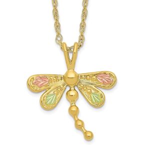 قلادة اليعسوب الذهبية ثلاثية الألوان من Lex & Lu عيار 10 قيراط in Kuwait