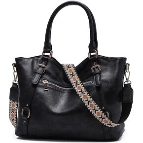 Chase Chic Leather Hobo Bags for Women, Medium Shoulder Purses Handbags Satchel Tote Purse with Crossbody Starp