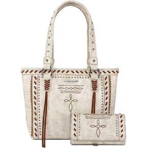 Montana West Spiritual Collection Western Tote Bag for Women Vegan Leather Shoulder Handbag with Wallet