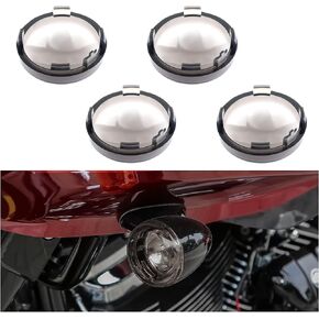 4PCS Turn Signal Lens Covers,Smoke Bullet Lens for Turn Signals,Professional Anti-Scratch Lenses Compatible with Harley Sprotster,Road King,Softail,Street Glide