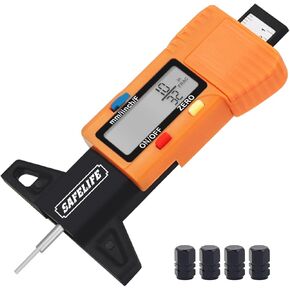 Digital Tire Tread Depth Gauge, 3 Modes-Fractional Inch, Decimal Inch and Millimeter, Zeroable Tire Tread Depth Gauge for Motorcycles,Cars,Trucks,Vans,SUV Accurate Tyre Tread Depth Gauge