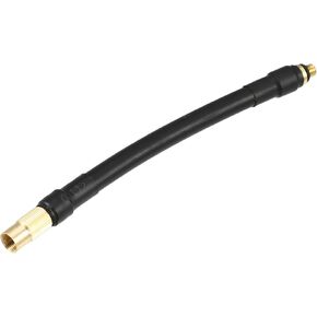 Motoforti Universal M6 Inflator Air Pump Hose Adapter Tyre Valve Inflator Extension Hose, 30cm Length, Copper Rubber, Black