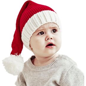 Red Santa Hat, Christmas Knitted Hat for Adults Kid Warm Xmas Holiday Beanie Hats for Christmas