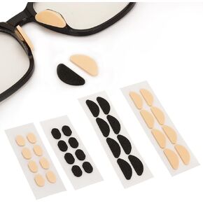 64 Pairs Soft Foam Eyeglass Nose Pads, Self Adhesive Nose Pads for Glasses Non Slip Eye Glasses Nose Pads Two Colors EVA Anti Slip Nosepads (Skin & Black/1.5mm)