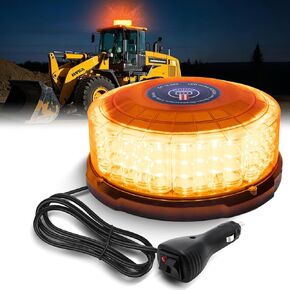 96-LED Rooftop Warning Beacon Light,7" Amber Magnetic Strobe Lights for Trucks,Emergency Flashing Lights for Vehicles,Caution Hazard Lights for 12V-24V Service Tractor Forklifts Snow Plow