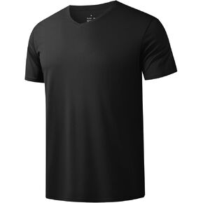 Men's T Shirts Quick Drying V-Neck Athletic Shirt Running Gym Workout Moisture Wicking T-Shirt for Casual
