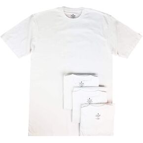Stafford 4-Pack Men's Ultra Soft 100% Cotton Crew-Neck T-Shirt White (Small)