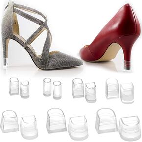 Heel Hunks Heel Cap Protectors for High Heel Shoes | 10 Sizes Clear Pack | Protector Replacement Heel Savers for Stiletto and Pumps Tips | Stoppers for Grass Covers and Protects | Anti-Slip (10 pairs)