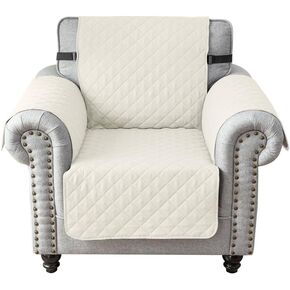 TOPCHANCES Sofa Slipcover L Shape 3pcs Reversible Sofa Cover Sectional Couch Cover 3 Seater Chaise Slip Cover with Elastic Straps for Kids Dogs Cats Pet Furniture Protector Cover (Off-White, Medium) in Kuwait