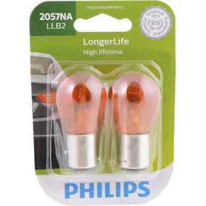 Philips automotive lighting 2057NA LongerLife Miniature Bulb, 2 Pack, (2057NALLB2)